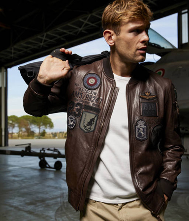 KURTKA SKÓRA MĘSKA AERONAUTICA MILITARE