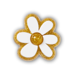 PRZYPINKA CROCS gold and white floral