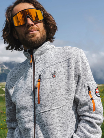 BLUZA MĘSKA AULP NAVOY MEN MELANGED KNIT JACKET