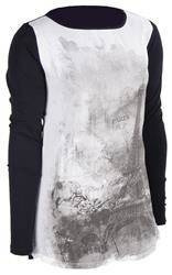 T-shirt damski Deha czarny/beżowy