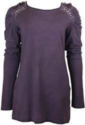 Koszulka damska z długim rękawem Deha śliwkowy