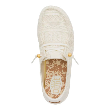 BUTY DAMSKIE HEY DUDE WENDY CROCHET LACE WHITE/GOL