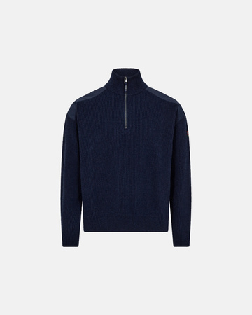 SWETER WEŁNIANY DOVRE RIBBED KNIT HALF ZIP