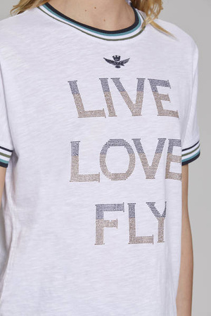 T-SHIRT DAMSKI AERONAUTICA MILITARE BIAŁY